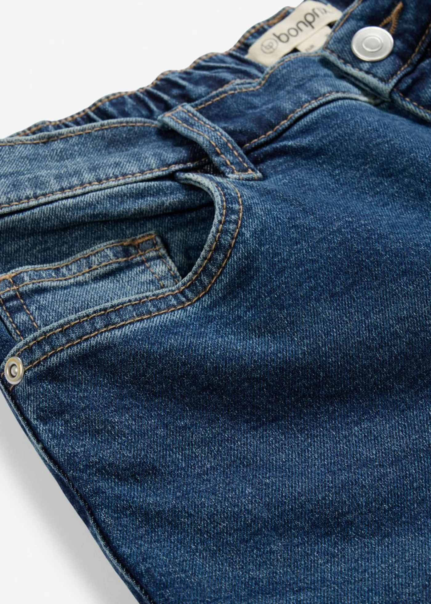 bonprix bonprix Vaqueros mom, high waist, cropped azul oscuro denim usado