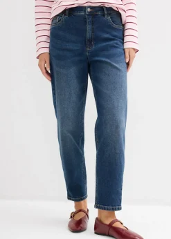 bonprix bonprix Vaqueros mom, high waist, cropped azul oscuro denim usado
