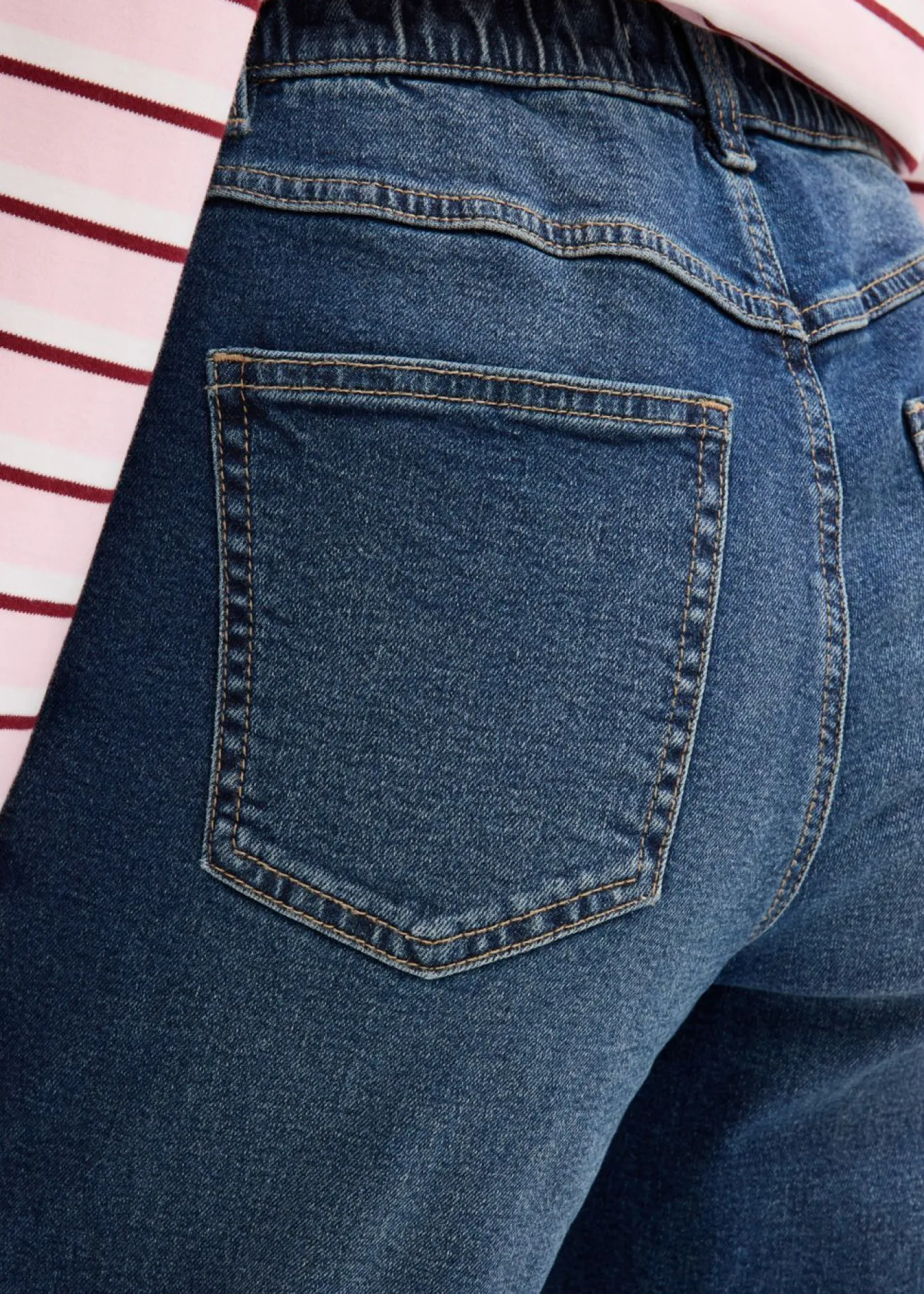 bonprix bonprix Vaqueros mom, high waist, cropped azul oscuro denim usado