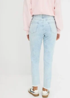 bonprix bonprix Vaqueros mom, high waist, con efecto roto Azul usado Clearance