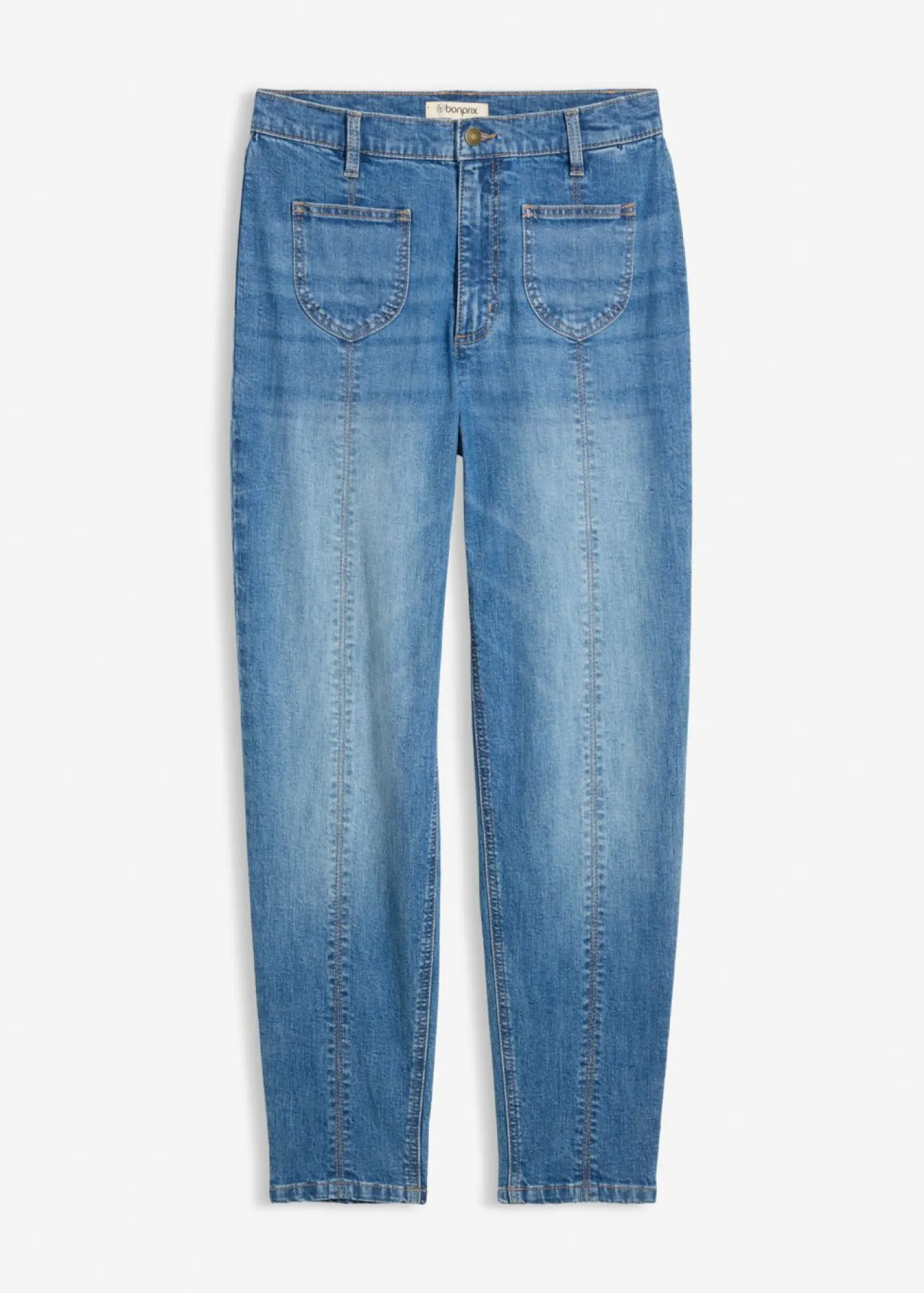 bonprix bonprix Vaqueros mom, high waist, cropped azul medio denim usado