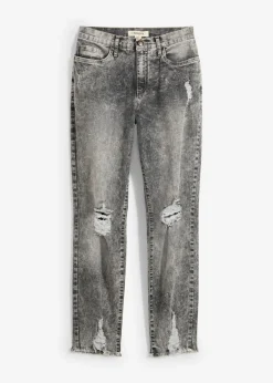 bonprix bonprix Vaqueros mom, high waist, con efecto roto Denim gris usado Best