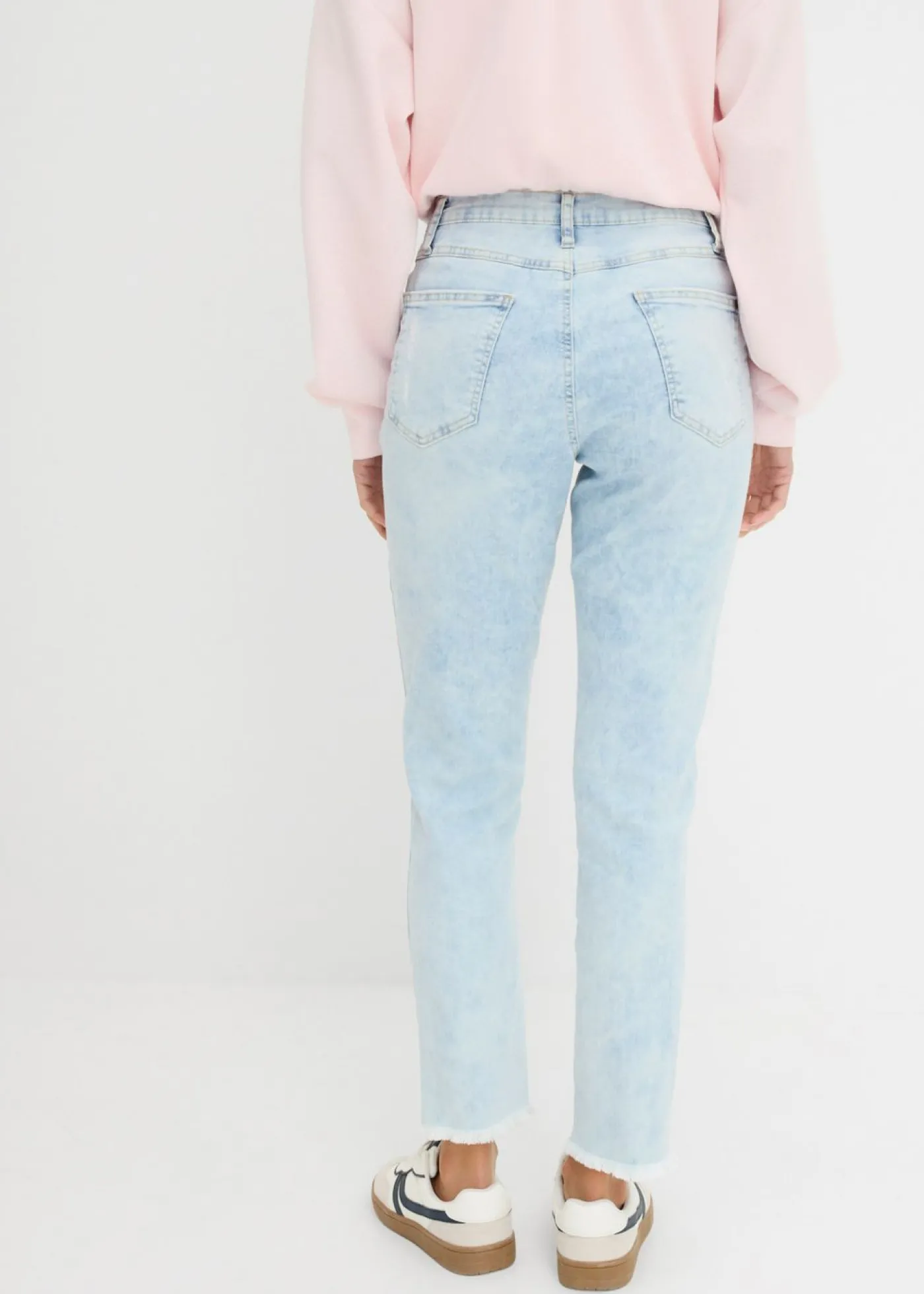 bonprix bonprix Vaqueros mom, high waist, con efecto roto Denim gris usado Best