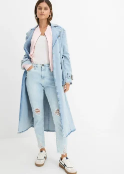 bonprix bonprix Vaqueros mom, high waist, con efecto roto Denim gris usado Best