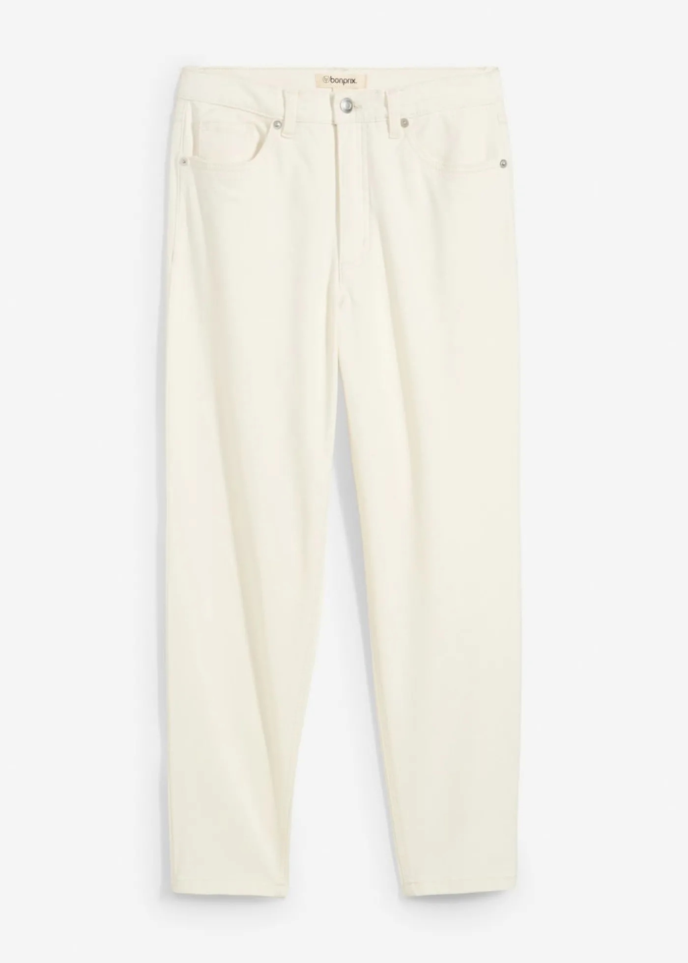 bonprix bonprix Vaqueros mom, high waist, low stretch, cropped Blanco lana Discount