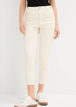 bonprix bonprix Vaqueros mom, high waist, low stretch, cropped Blanco lana Discount