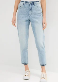 bonprix bonprix Vaqueros mom, high waist, low stretch, cropped azul hielo denim usado Outlet