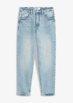 bonprix bonprix Vaqueros mom, high waist, low stretch, cropped azul hielo denim usado New