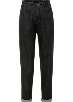 bonprix bonprix Vaqueros mom, talle alto, elásticos Negro denim New