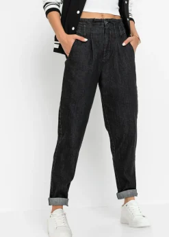 bonprix bonprix Vaqueros mom, talle alto, elásticos Negro denim New
