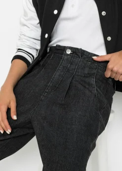 bonprix bonprix Vaqueros mom, talle alto, elásticos Negro denim New