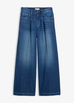 bonprix bonprix Vaqueros palazzo, super wide, de algodón azul oscuro denim usado Outlet