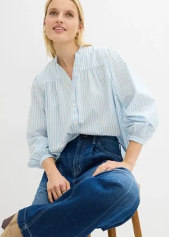 bonprix bonprix Vaqueros palazzo, super wide, de algodón azul oscuro denim usado Outlet