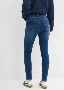 bonprix bonprix Vaqueros pitillo con talle medio y cinturilla cómoda azul oscuro denim usado Best