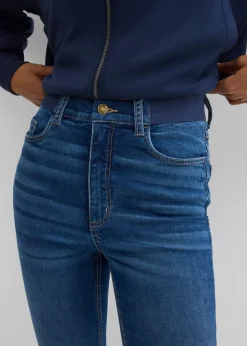 bonprix bonprix Vaqueros pitillo con talle medio y cinturilla cómoda azul oscuro denim usado Best