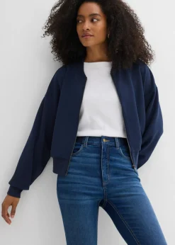 bonprix bonprix Vaqueros pitillo con talle medio y cinturilla cómoda azul oscuro denim usado Best