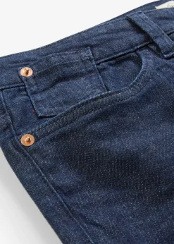bonprix bonprix Vaqueros pitillo de algodón orgánico con talle medio Denim azul almirante desgastado Clearance