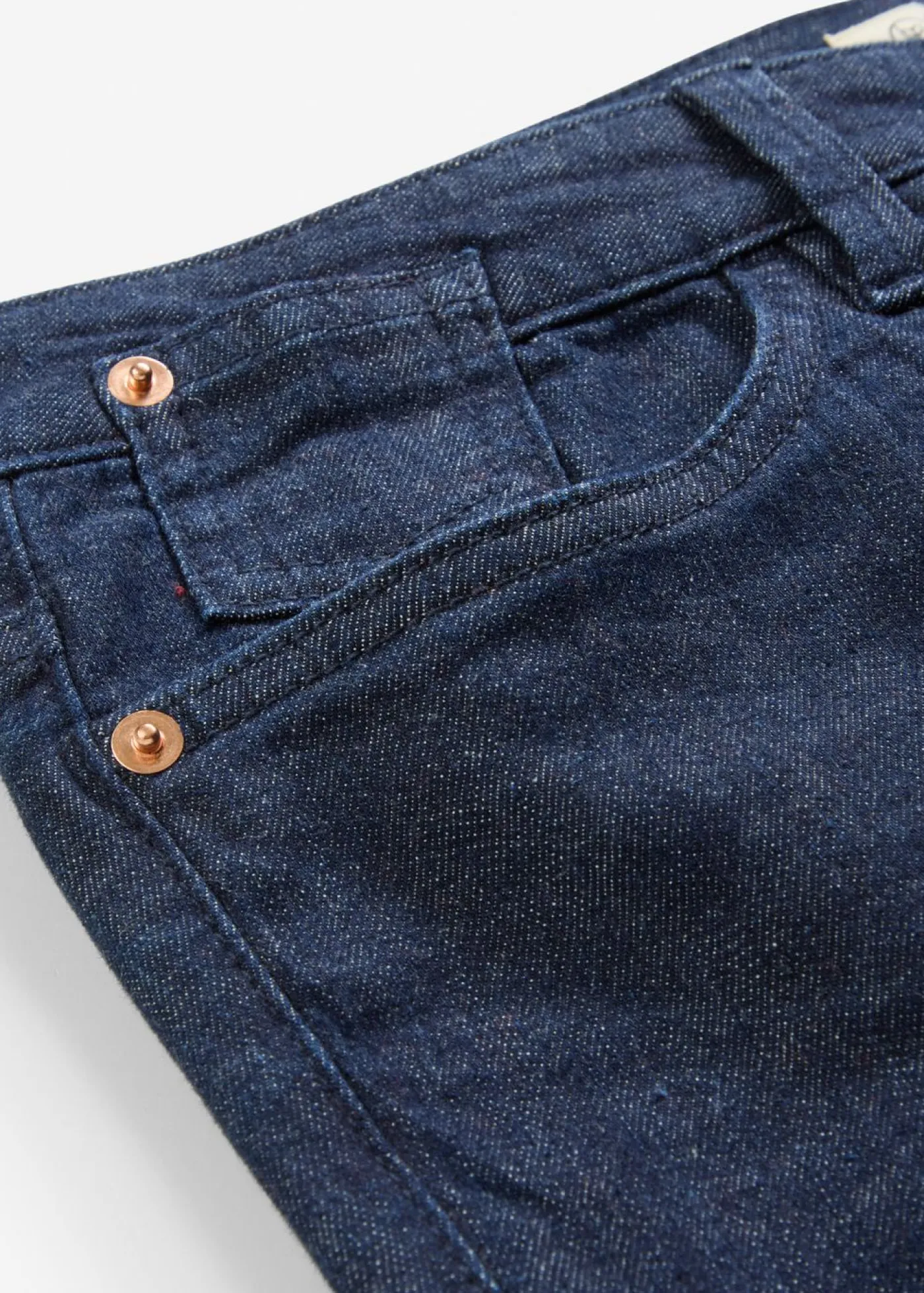 bonprix bonprix Vaqueros pitillo de algodón orgánico con talle medio Denim azul almirante desgastado Clearance