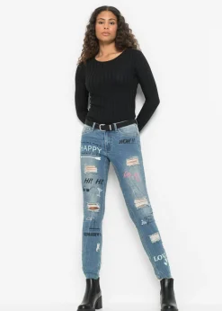 bonprix bonprix Vaqueros pitillo de talle medio Denim Online