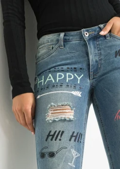 bonprix bonprix Vaqueros pitillo de talle medio Denim Online