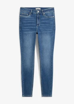 bonprix bonprix Vaqueros pitillo de tiro medio y corte cropped Azul piedra usado Best