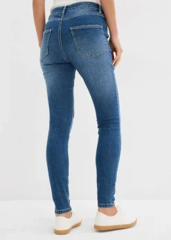 bonprix bonprix Vaqueros pitillo de tiro medio y corte cropped Azul piedra usado Best