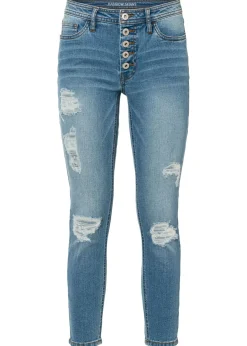 bonprix bonprix Vaqueros pitillo desgastados Denim claro
