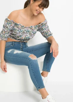 bonprix bonprix Vaqueros pitillo desgastados Denim claro