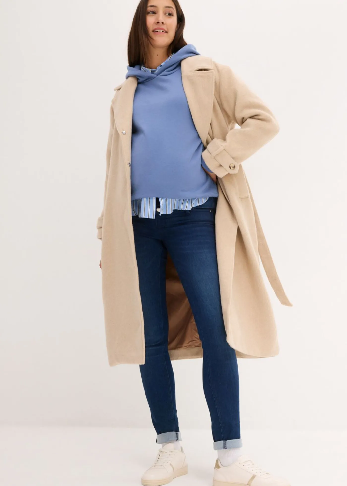 bonprix bonprix Vaqueros premamá con interior cálido y corte ajustado denim oscuro Best