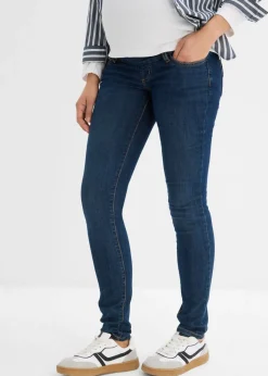 bonprix bonprix Vaqueros premamá de algodón orgánico con corte pitillo azul oscuro denim-café con hielo-azul marino Clearance