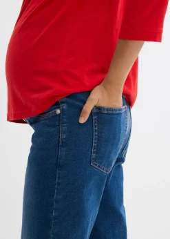 bonprix bonprix Vaqueros premamá hasta el tobillo con corte recto azul claro denim-café con hielo Hot