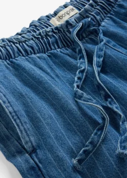 bonprix bonprix Vaqueros pull on, wide leg en algodón azul piedra con rayas Hot
