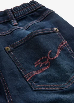 bonprix bonprix Vaqueros rectos con talle medio y cintura cómoda Azul oscuro denim Online