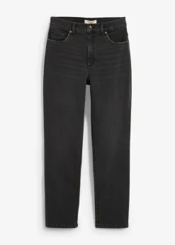 bonprix bonprix Vaqueros rectos con talle alto y largo cropped denim gris oscuro usado Discount