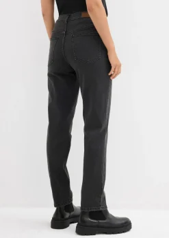bonprix bonprix Vaqueros rectos con talle alto y largo cropped denim gris oscuro usado Discount