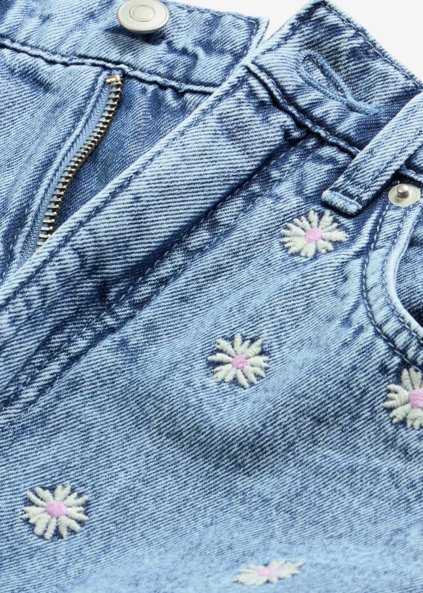 bonprix bonprix Vaqueros rectos de algodón con talle alto Denim claro desgastado Clearance