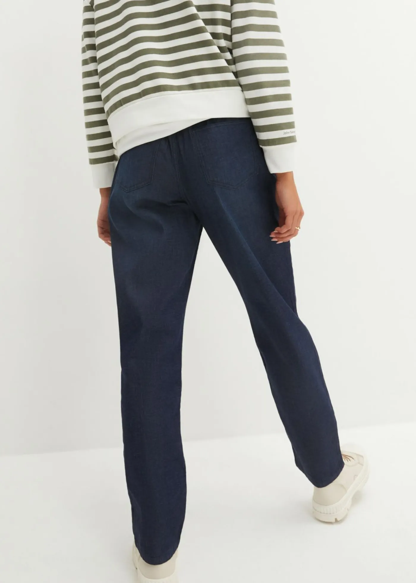 bonprix bonprix Vaqueros rectos de talle alto con cintura cómoda (2 unidades) azul claro denim+azul oscuro denim usado Best