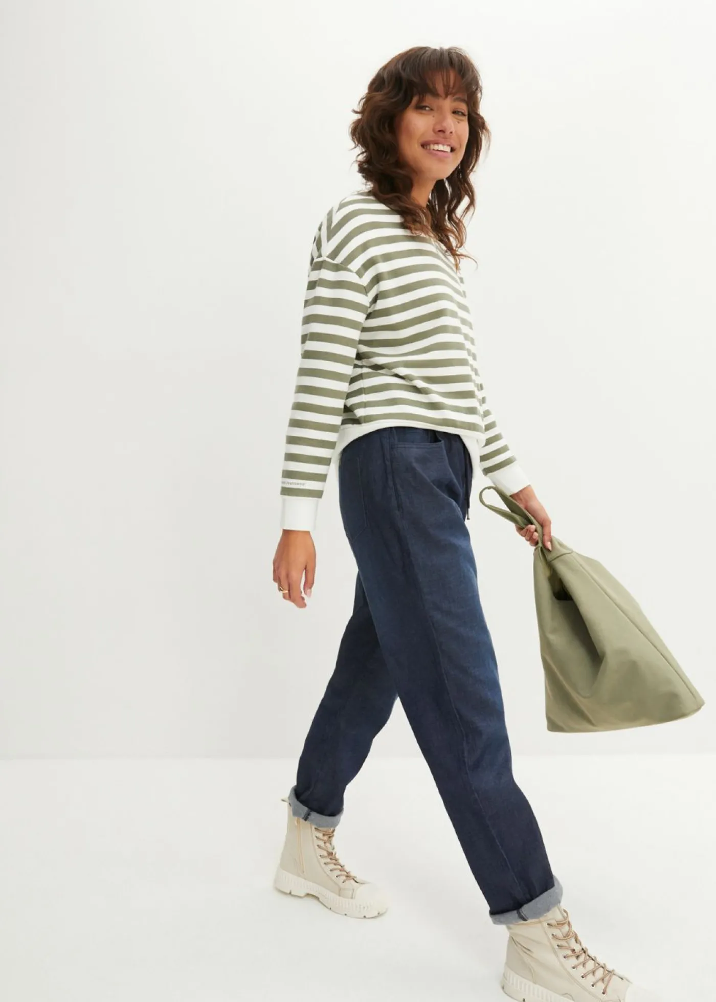 bonprix bonprix Vaqueros rectos de talle alto con cintura cómoda (2 unidades) azul claro denim+azul oscuro denim usado Best