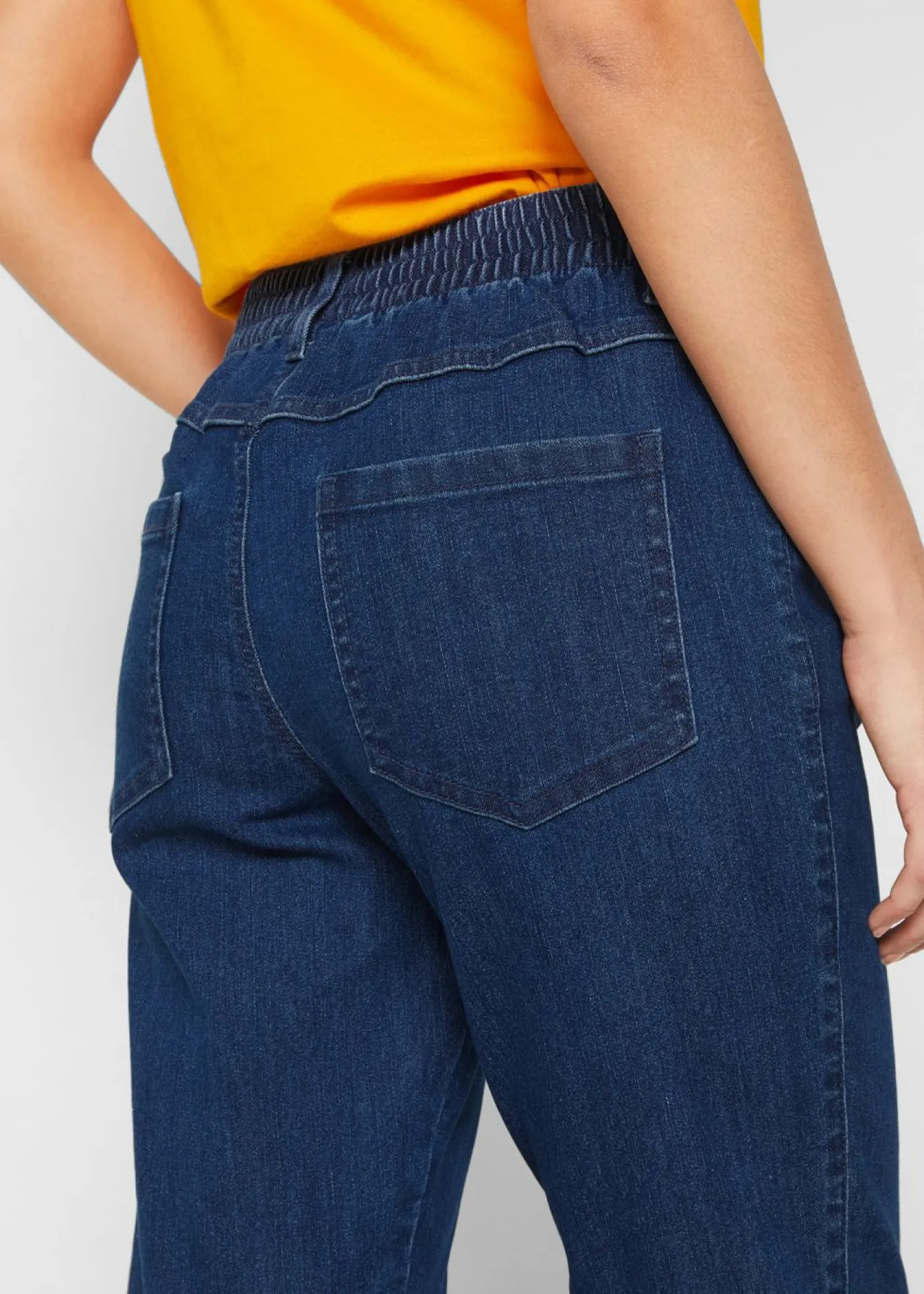 bonprix bonprix Vaqueros rectos de talle medio con cintura cómoda (2 unidades) denim negro Online