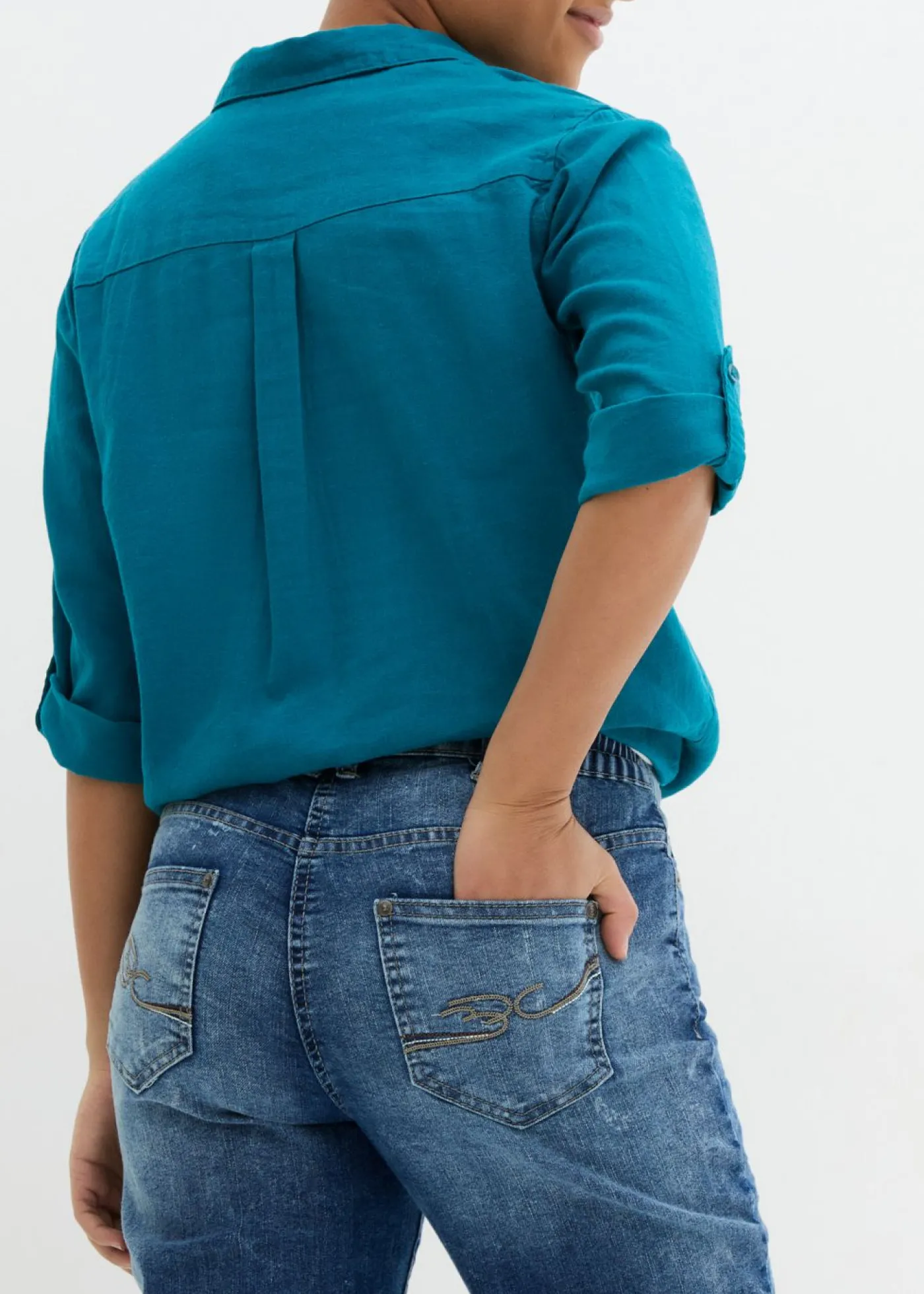 bonprix bonprix Vaqueros rectos elásticos con talle medio Vaquero azul New