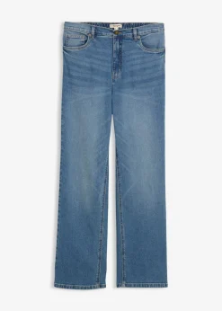 bonprix bonprix Vaqueros rectos holgados de talle alto azul medio denim usado Discount