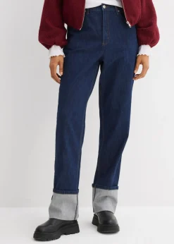 bonprix bonprix Vaqueros rectos holgados de talle alto Azul oscuro denim Best
