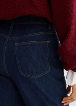 bonprix bonprix Vaqueros rectos holgados de talle alto Azul oscuro denim Best