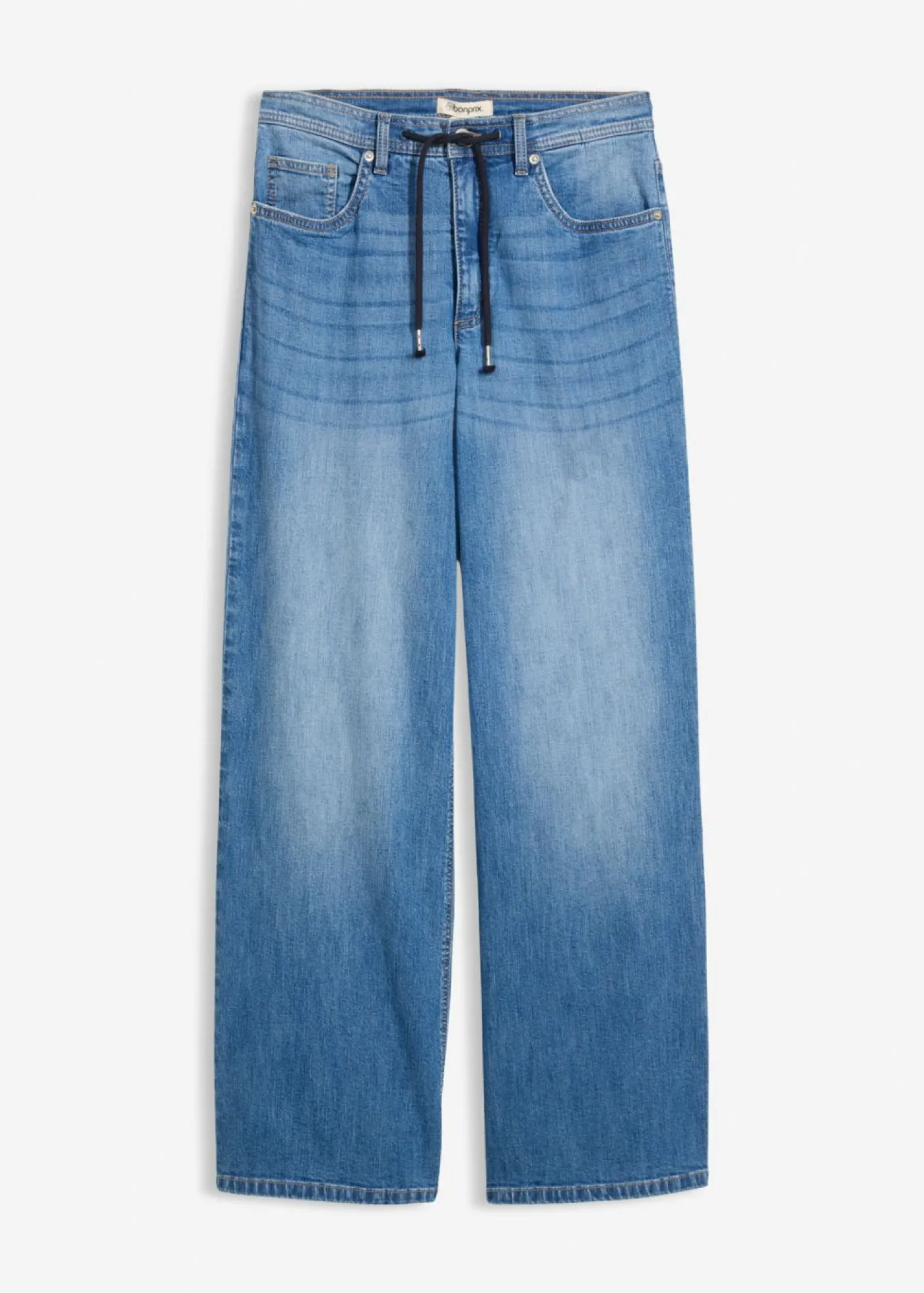 bonprix bonprix Vaqueros rectos holgados de talle alto azul medio denim usado Outlet