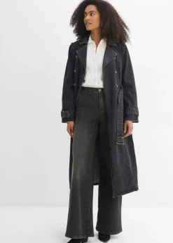 bonprix bonprix Vaqueros rectos holgados de talle alto negro denim-beige-kaki usado