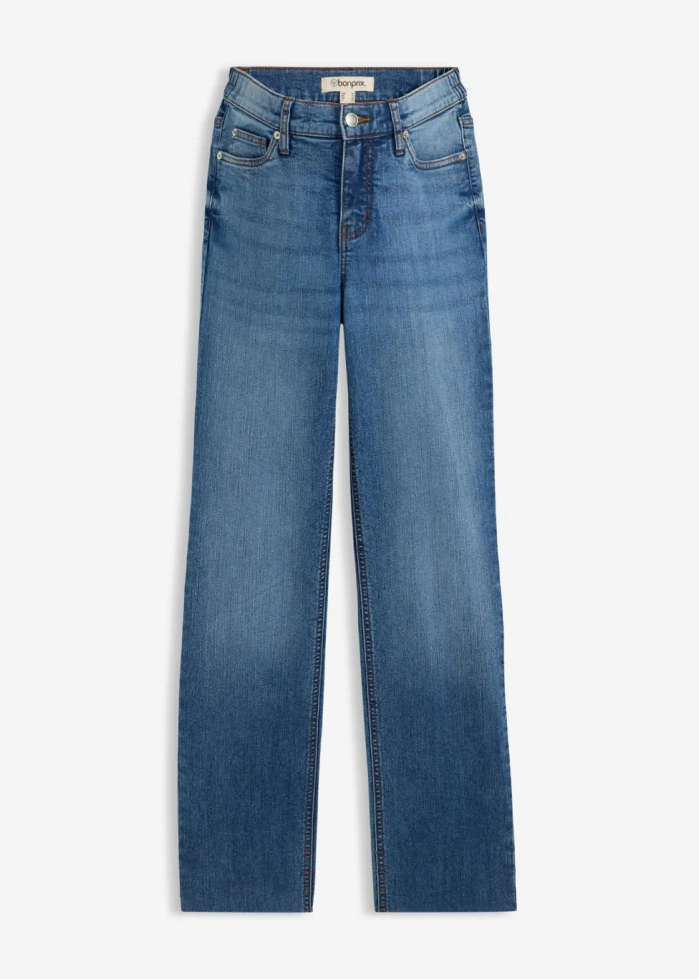 bonprix bonprix Vaqueros rectos premamá 2 en 1 con corte holgado para durante y después del embarazo Azul oscuro denim