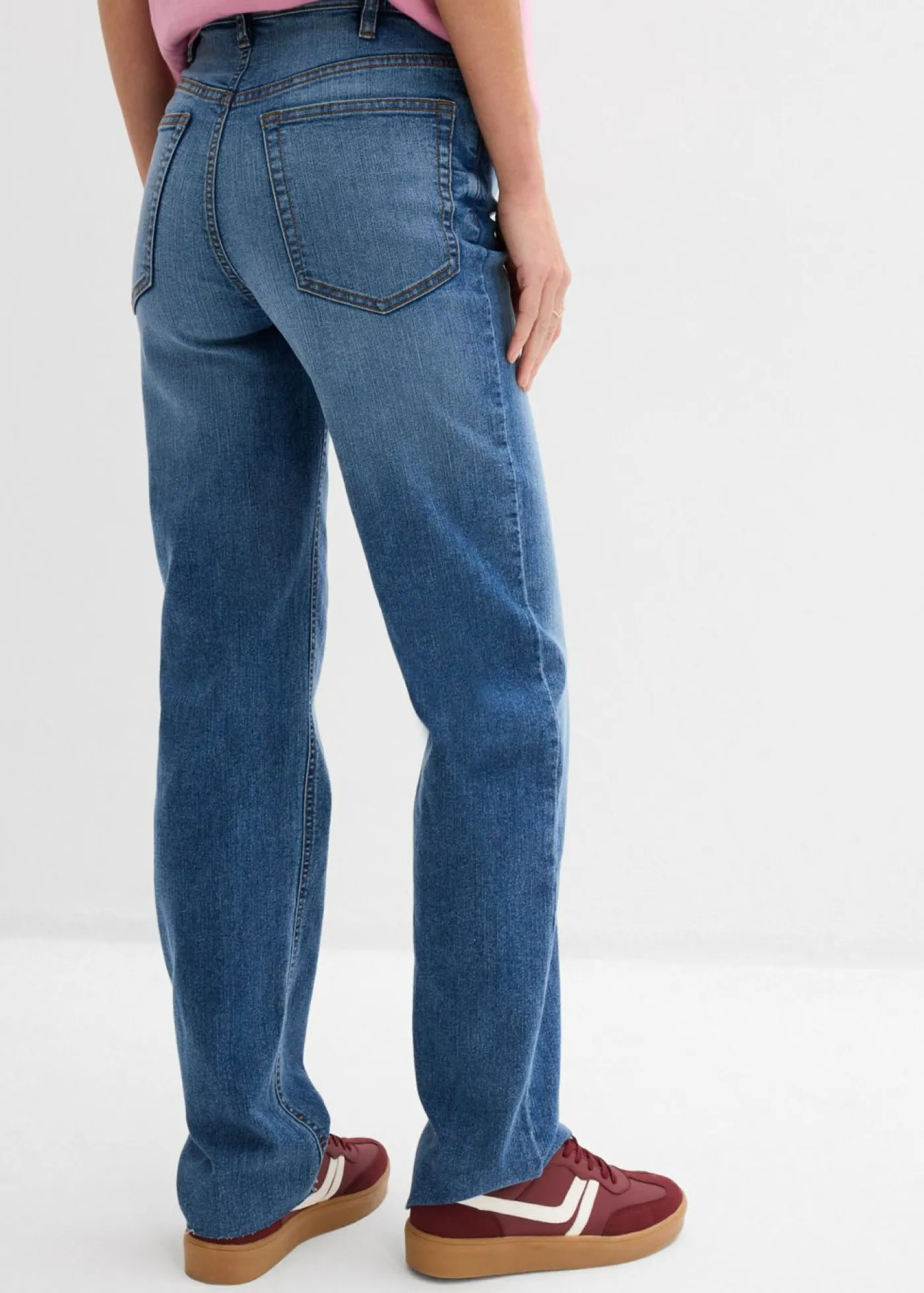 bonprix bonprix Vaqueros rectos premamá 2 en 1 con corte holgado para durante y después del embarazo Azul oscuro denim
