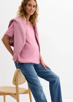 bonprix bonprix Vaqueros rectos premamá 2 en 1 con corte holgado para durante y después del embarazo Azul oscuro denim