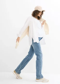bonprix bonprix Vaqueros rectos premamá 2 en 1 para durante y después del embarazo Denim medio Discount
