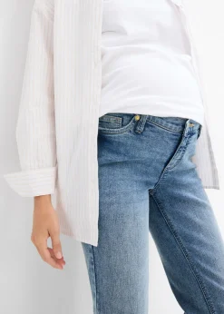 bonprix bonprix Vaqueros rectos premamá 2 en 1 para durante y después del embarazo Denim medio Discount